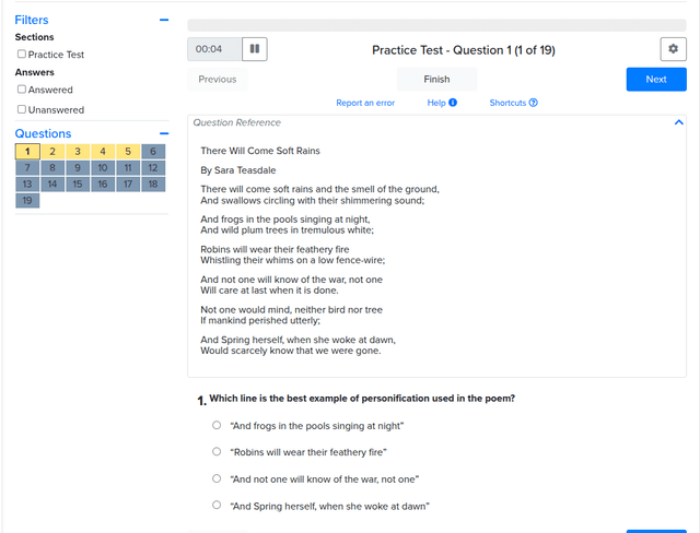 Hiset reading and writing exam
